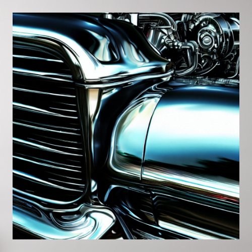 CHROME GRILL ABSTRACT 005 POSTER