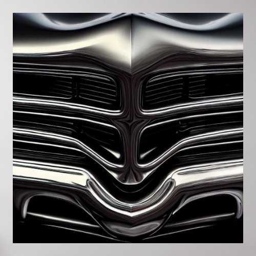 CHROME GRILL ABSTRACT 008 POSTER