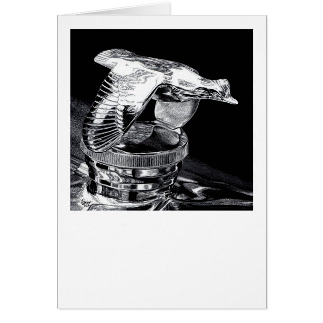 "Chrome in Flight" - Flying Quail Radiator Cap Cards (Front)