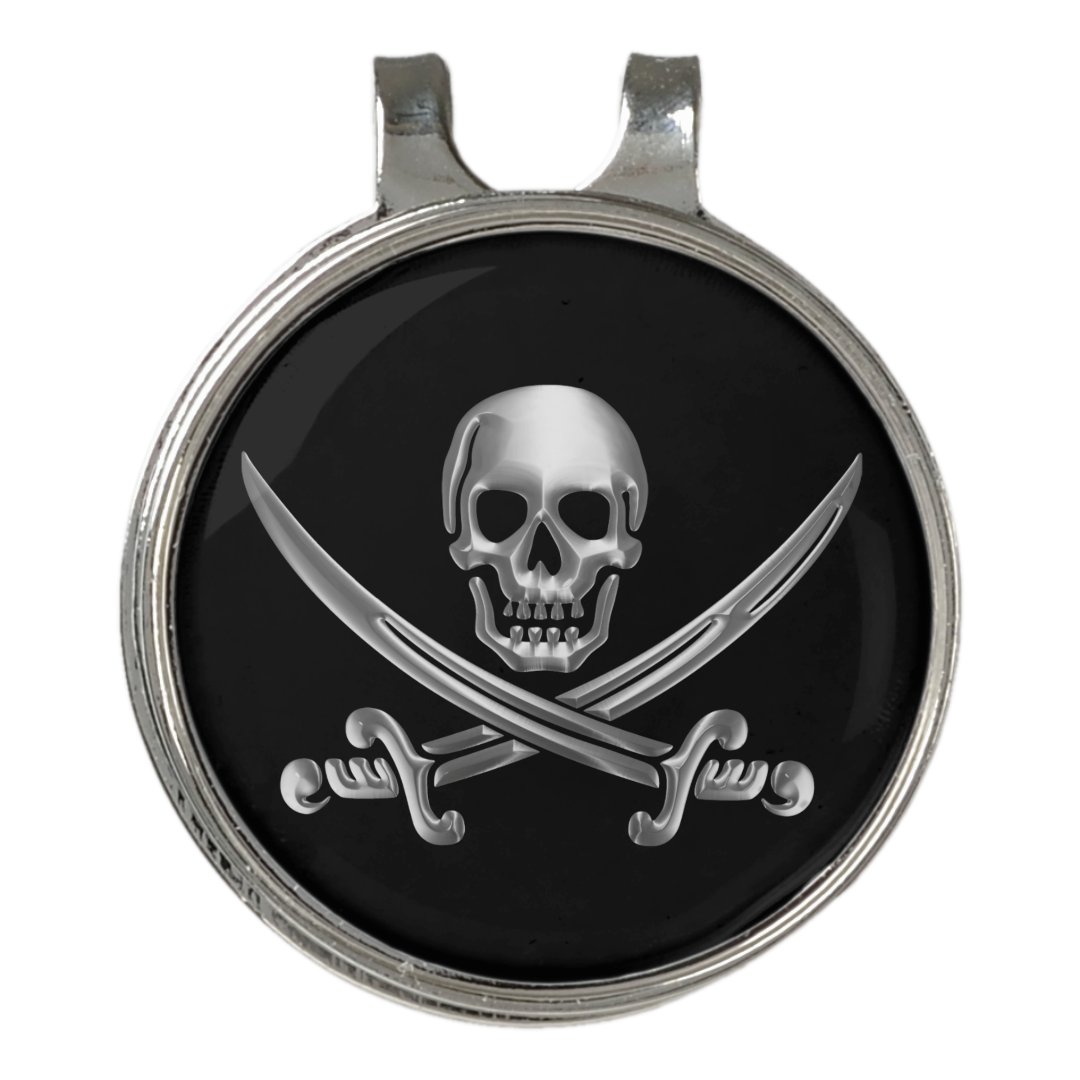 Chrome Jolly Roger Golf Hat Clip Zazzle