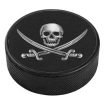 Chrome Jolly Roger Hockey Puck Chrome Jolly Roger Hockey Puck
