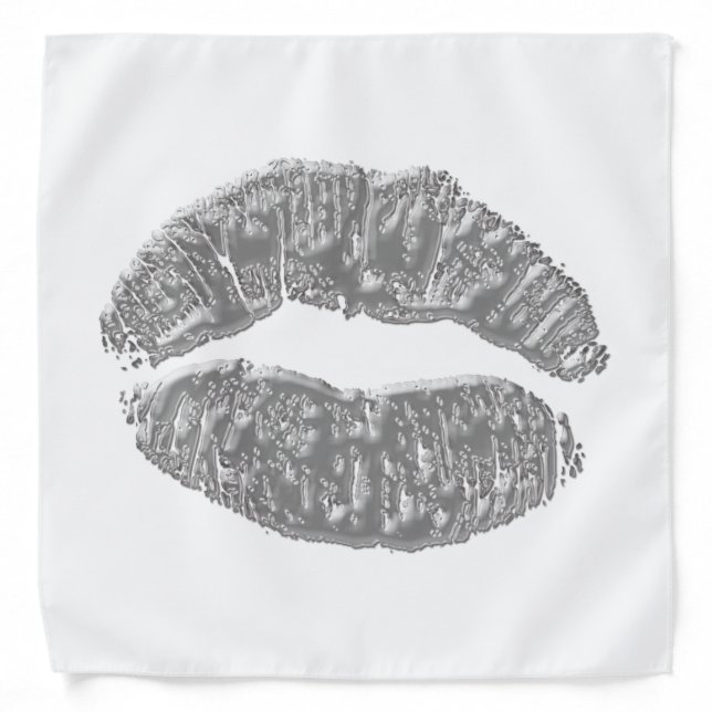Chrome Kissing Lips Bandana (Front)