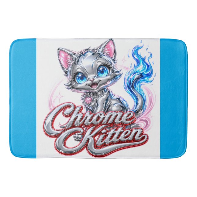 Chrome Kitten Bath Mat (Front)