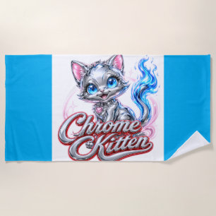 Chrome Kitten Beach Towell Towel