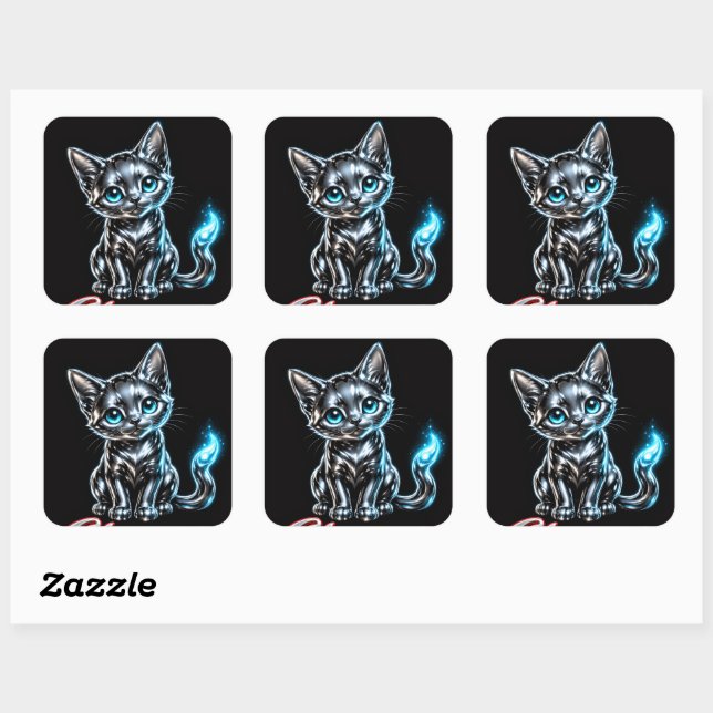 Chrome Kitten Decal Sheet Square Sticker (Sheet)