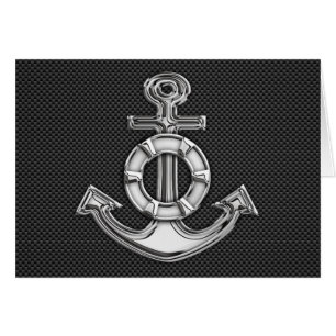 Chrome Lifesaver Anchor on Carbon Fiber Cards
