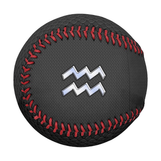 Chrome like Aquarius Zodiac in Snake Skin Baseball (Front Left)