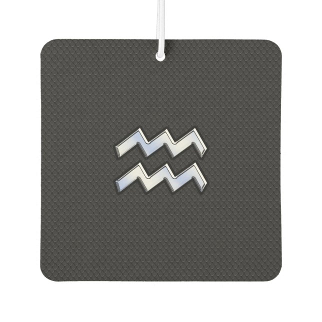 Chrome like Aquarius Zodiac in Snake Skin Car Air Freshener (Front)