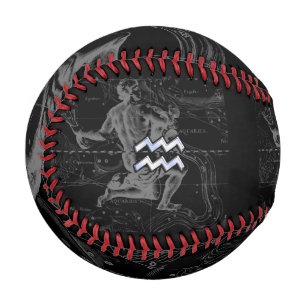 Chrome like Aquarius Zodiac Sign on Hevelius 1690 Baseball