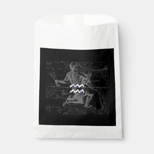 Chrome like Aquarius Zodiac Sign on Hevelius 1690 Favor Bag