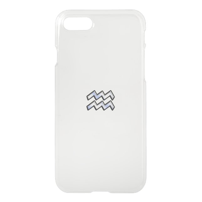 Chrome like Aquarius Zodiac Sign on Hevelius Uncommon iPhone Case (Back)