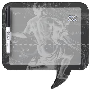 Chrome like Aquarius Zodiac Symbol on Hevelius Dry-Erase Board