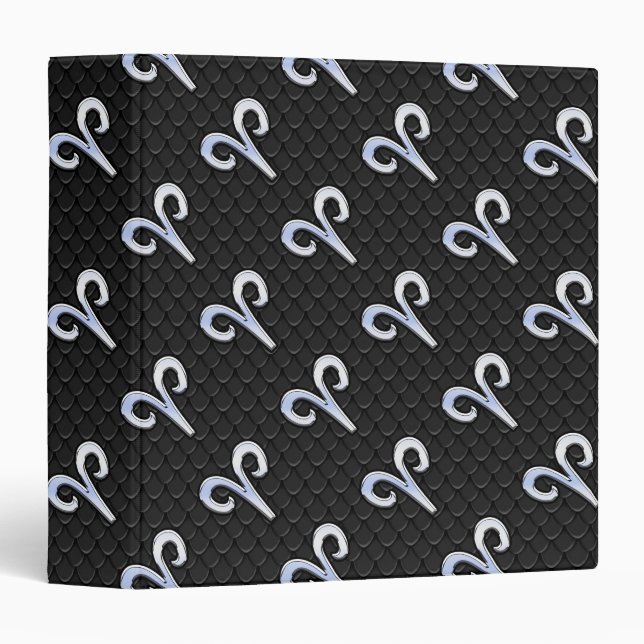 Chrome Like Aries Zodiac Sign Binder (Front/Spine)