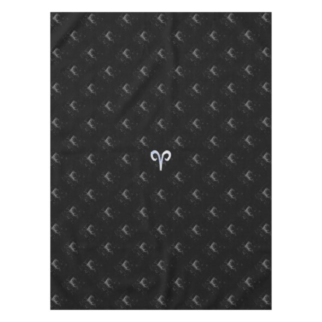 Chrome like Aries Zodiac Sign on Hevelius Tablecloth (Front)