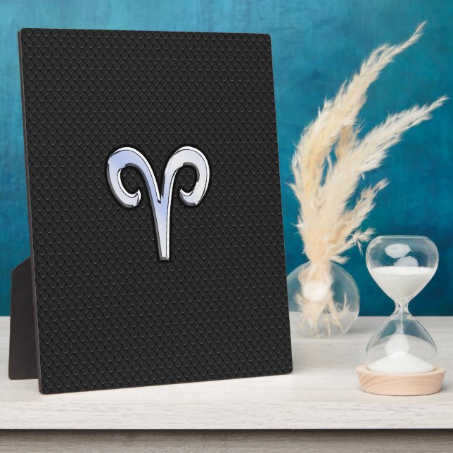 Chrome Like Aries Zodiac Sign Plaque (Side)