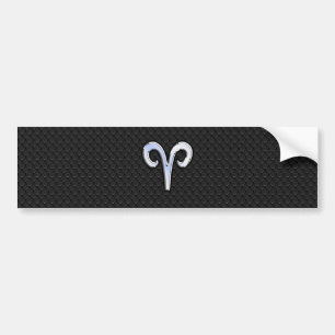 Chrome Like Aries Zodiac Symbol Bumper Sticker