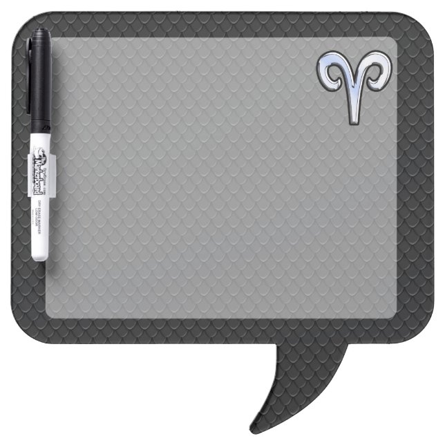 Chrome Like Aries Zodiac Symbol Dry Erase Board (Front)