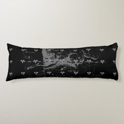 Chrome like Aries Zodiac Symbol on Hevelius 1690 Body Pillow