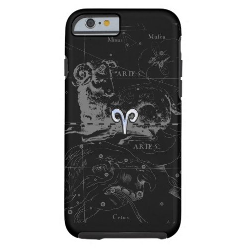 Chrome like Aries Zodiac Symbol on Hevelius 1690 Tough iPhone 6 Case