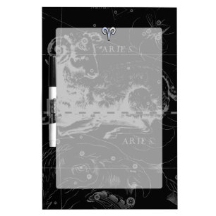Chrome like Aries Zodiac Symbol on Hevelius 1690 Dry Erase Board