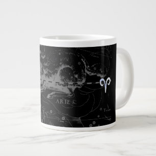 Chrome like Aries Zodiac Symbol on Hevelius 1690 Giant Coffee Mug