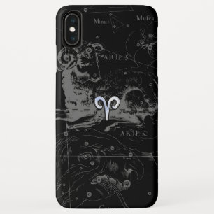 Chrome like Aries Zodiac Symbol on Hevelius iPhone XS Max Case