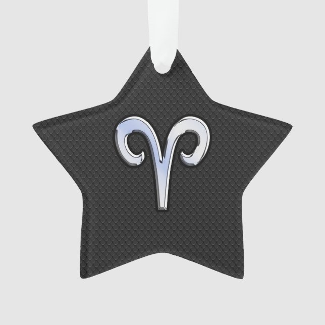 Chrome Like Aries Zodiac Symbol Ornament (Front)