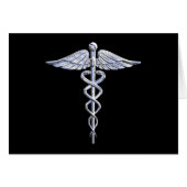 Chrome Like Caduceus Medical Symbol (Front Horizontal)