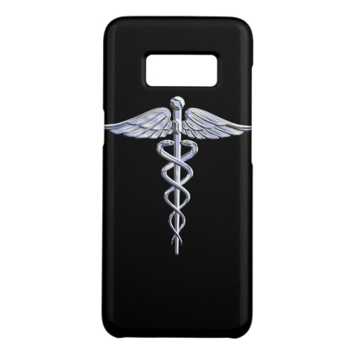 Chrome Like Caduceus Medical Symbol Black Decor Case_Mate Samsung Galaxy S8 Case