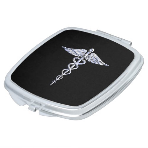 Chrome Like Caduceus Medical Symbol Makeup Mirror