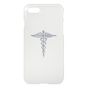 Chrome Like Caduceus Medical Symbol Mother Pearl iPhone SE/8/7 Case