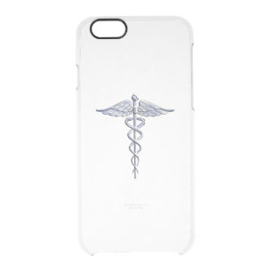 Chrome Like Caduceus Medical Symbol Mother Pearl Clear iPhone 6/6S Case