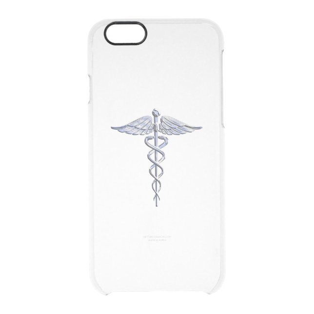 Chrome Like Caduceus Medical Symbol Mother Pearl Uncommon iPhone Case (Back)