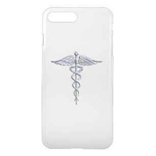 Chrome Like Caduceus Medical Symbol Mother Pearl iPhone 8 Plus/7 Plus Case
