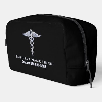 Chrome Like Caduceus Medical Symbol With Text Dopp Kit by AmericanStyle at Zazzle