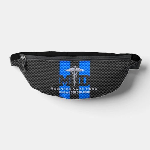 Chrome Like Caduceus Medical Symbol with Text MD Fanny Pack