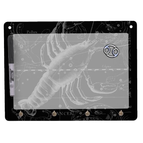 Chrome like Cancer Sign on Hevelius Engraving Dry Erase Board With Keychain Holder