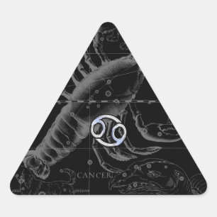 Chrome like Cancer Zodiac Constellation Hevelius Triangle Sticker