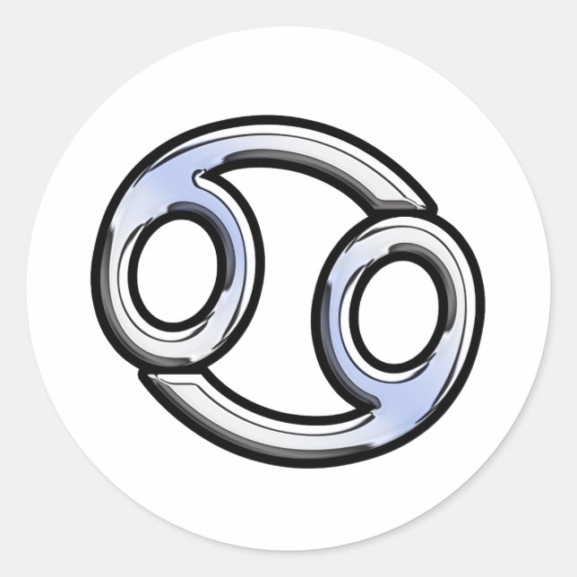 Chrome Like Cancer Zodiac Sign Classic Round Sticker (Front)