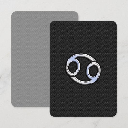 Chrome Like Cancer Zodiac Sign on Black (Front/Back)