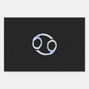 Chrome Like Cancer Zodiac Sign on Black