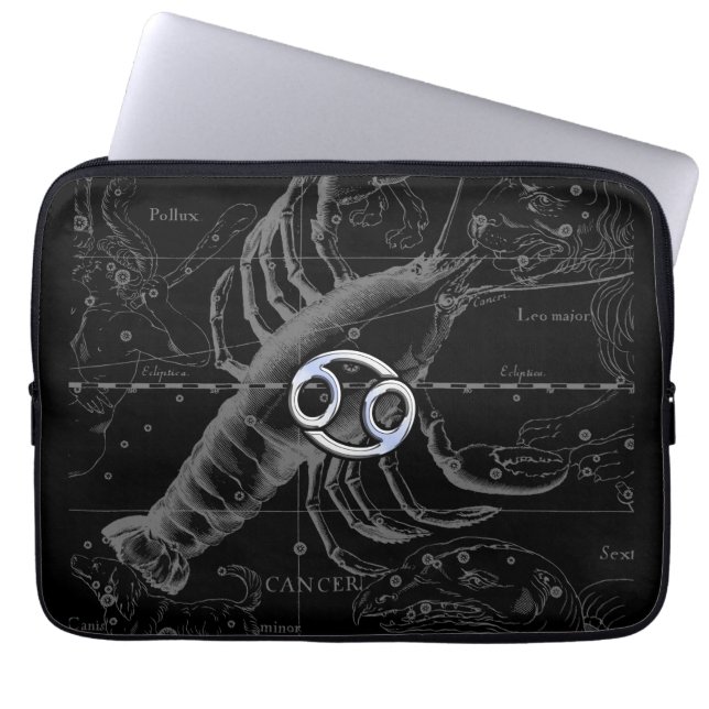 Chrome like Cancer Zodiac Sign on Hevelius Laptop Sleeve (Front)