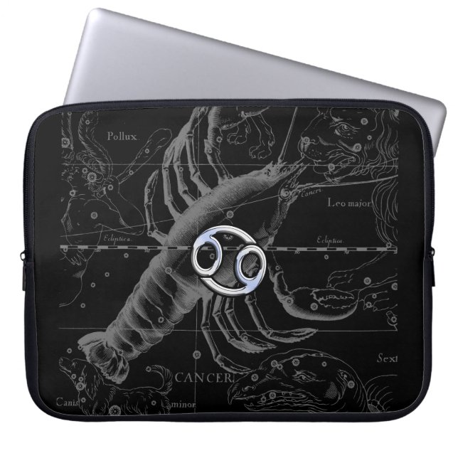 Chrome like Cancer Zodiac Sign on Hevelius Laptop Sleeve (Front)