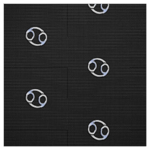 Chrome Like Cancer Zodiac Sign on Snake Decor Fabric