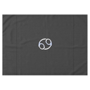 Chrome Like Cancer Zodiac Sign on Snake Decor Tablecloth