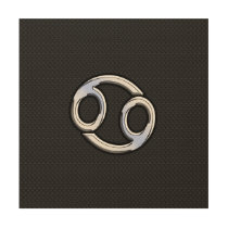 Chrome Like Cancer Zodiac Sign on Snake Skin Style