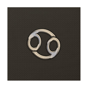 Chrome Like Cancer Zodiac Sign on Snake Skin Style
