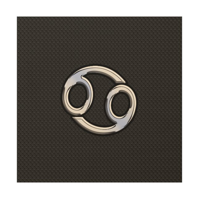 Chrome Like Cancer Zodiac Sign on Snake Skin Style (Front)