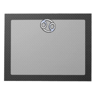 Chrome Like Cancer Zodiac Sign on Snake Skin Style Notepad