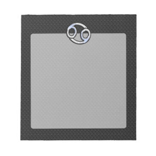 Chrome Like Cancer Zodiac Sign on Snake Skin Style Notepad